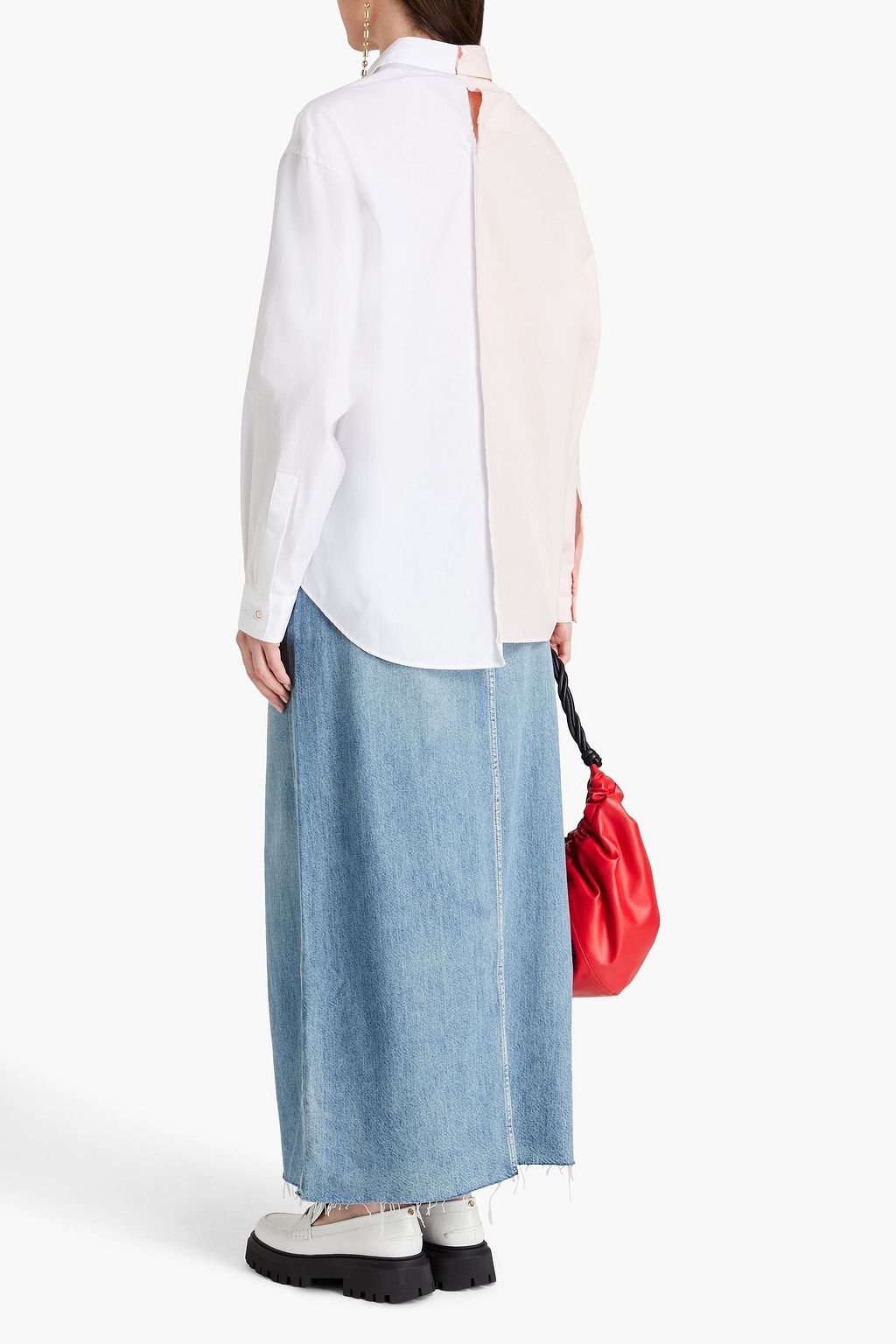 MARNI Two-tone cotton-poplin shirt