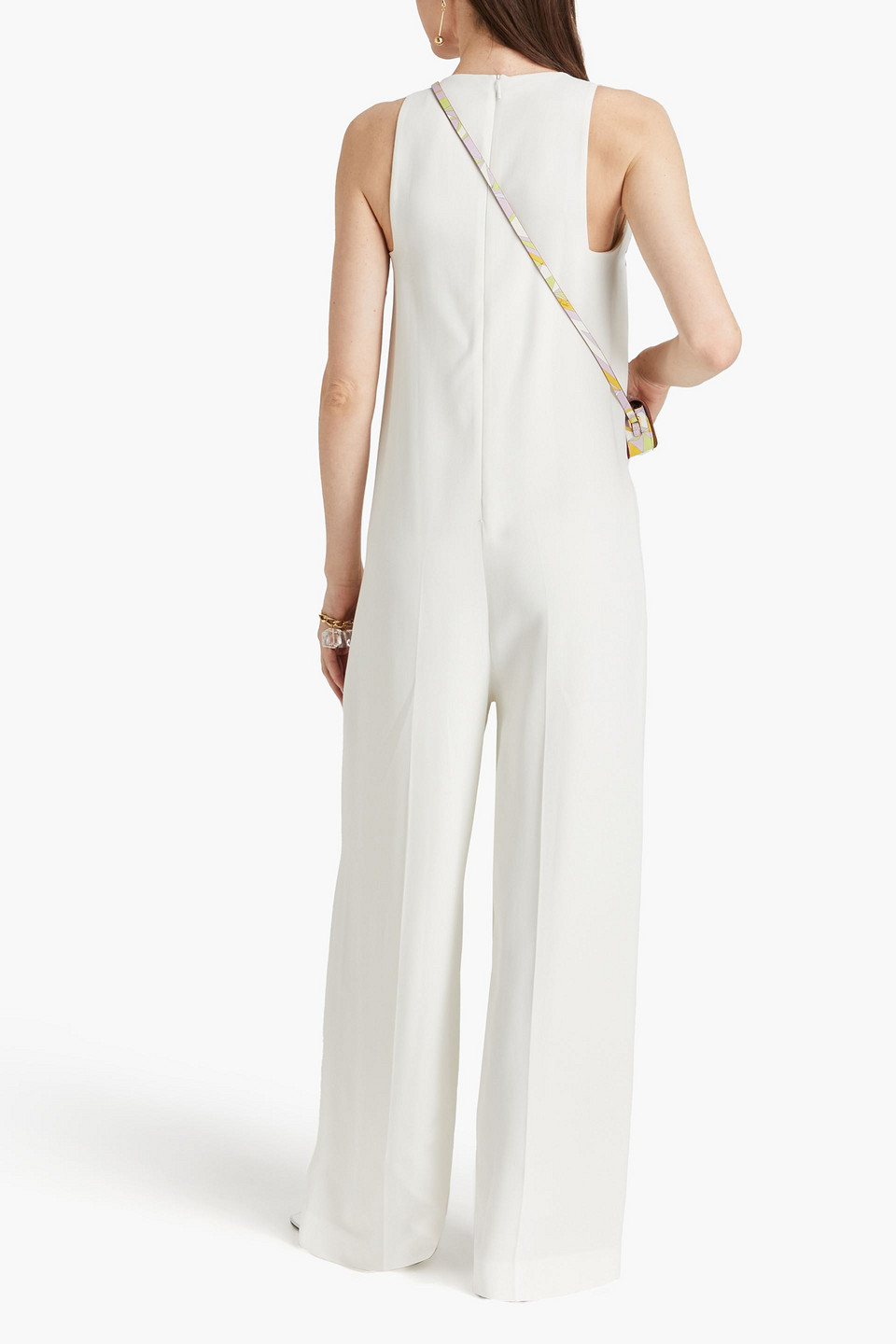 Pucci Crepe Wide-leg Jumpsuit In Off-white