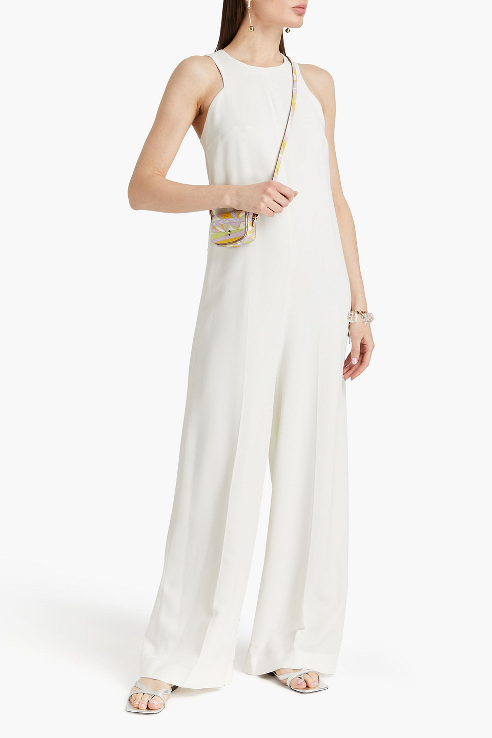 Pucci Crepe Wide-leg Jumpsuit In Off-white