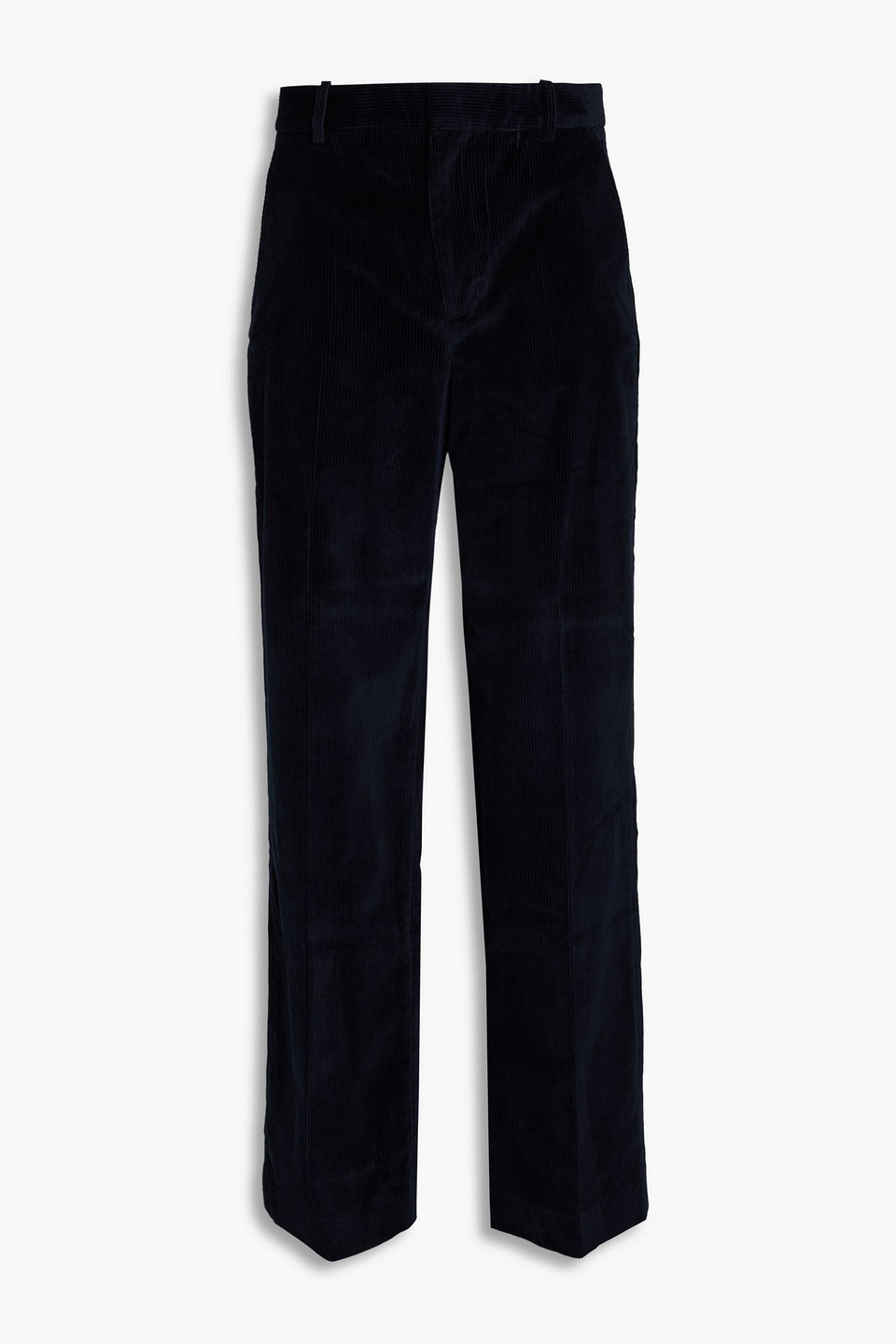 Frame Cotton-blend Corduroy Straight-leg Trousers In Black