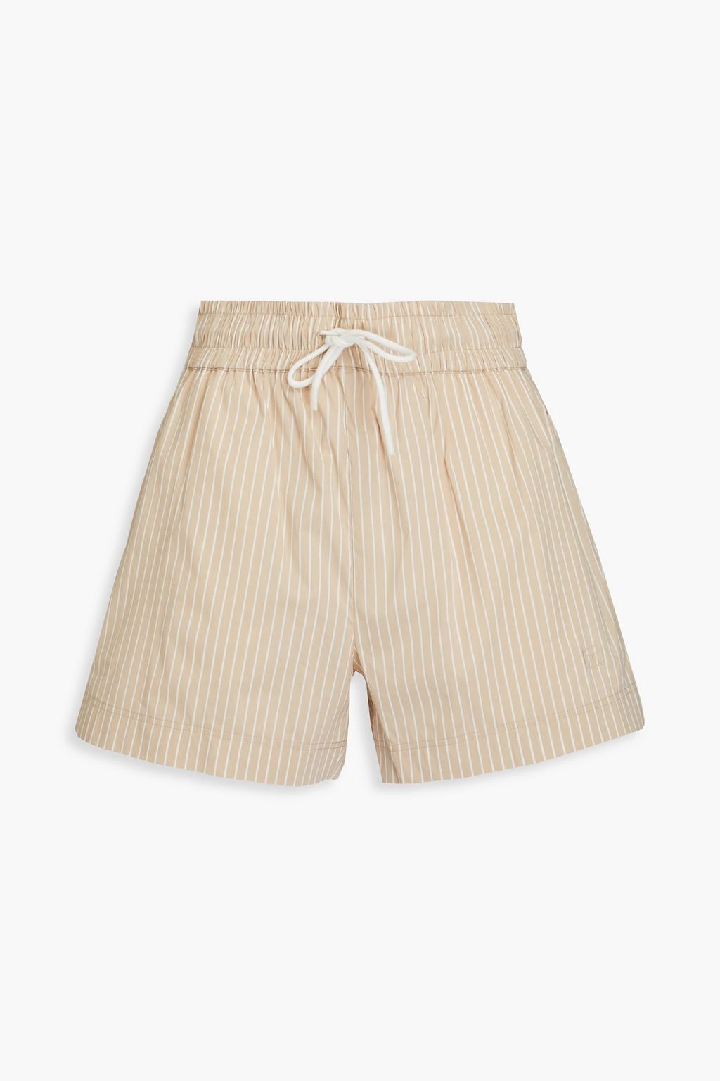 FRAME Striped cotton blend poplin shorts THE OUTNET