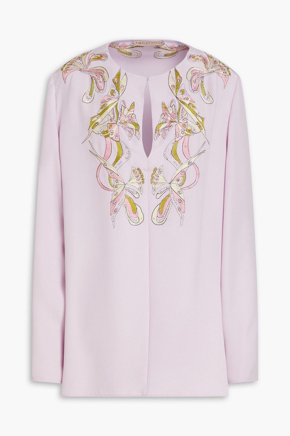 Pucci Embellished Silk-cady Kaftan In Lilac