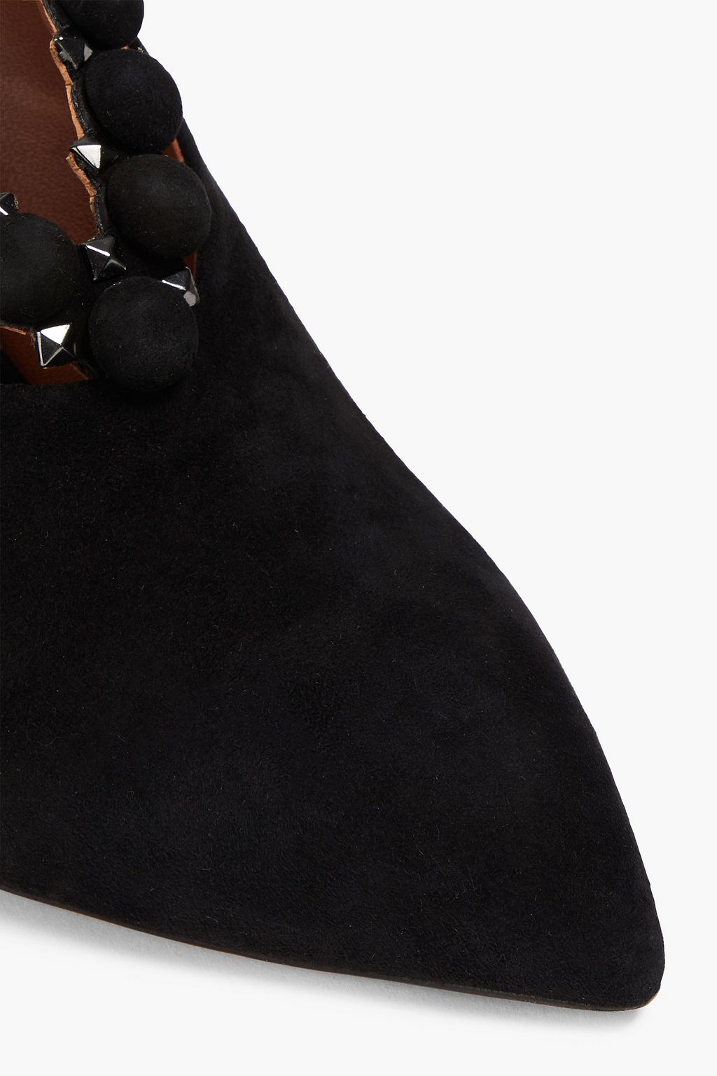 ALAÏA La Bombe studded suede slingback pumps