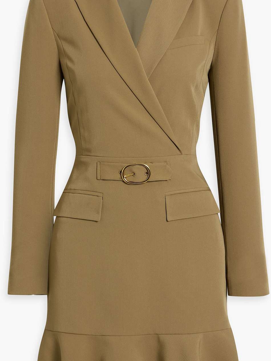 izara wrap-effect twill mini dress