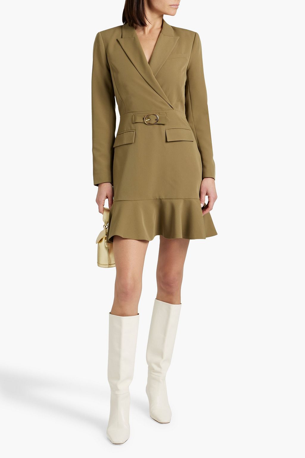 DEREK LAM 10 CROSBY فستان قصير ’’إيزارا’’ مصنوع من التويل بتصميم ملتف