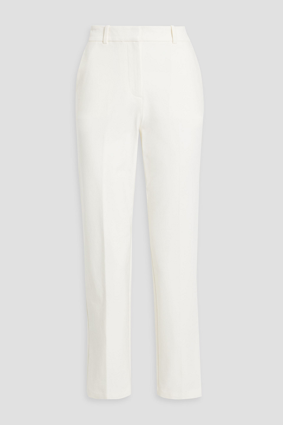 Derek Lam 10 Crosby Bronte Cotton-blend Crepe Tapered Pants In Ivory