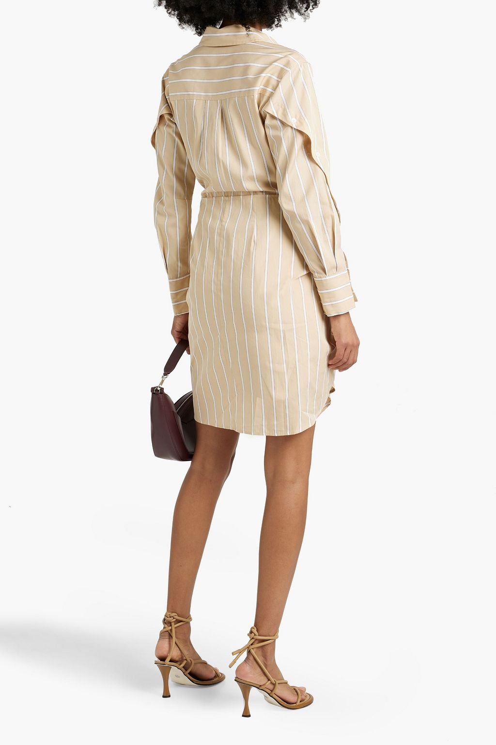 DEREK LAM 10 CROSBY Charlotte striped cotton-poplin shirt dress