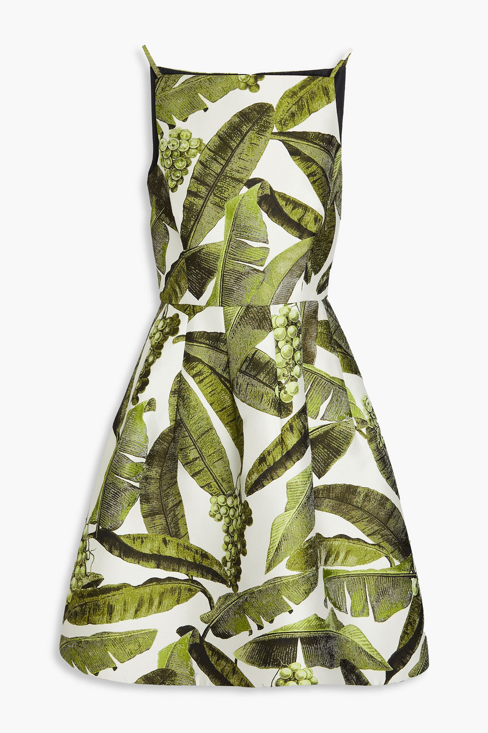 Oscar De La Renta Jacquard Dress In Leaf Green