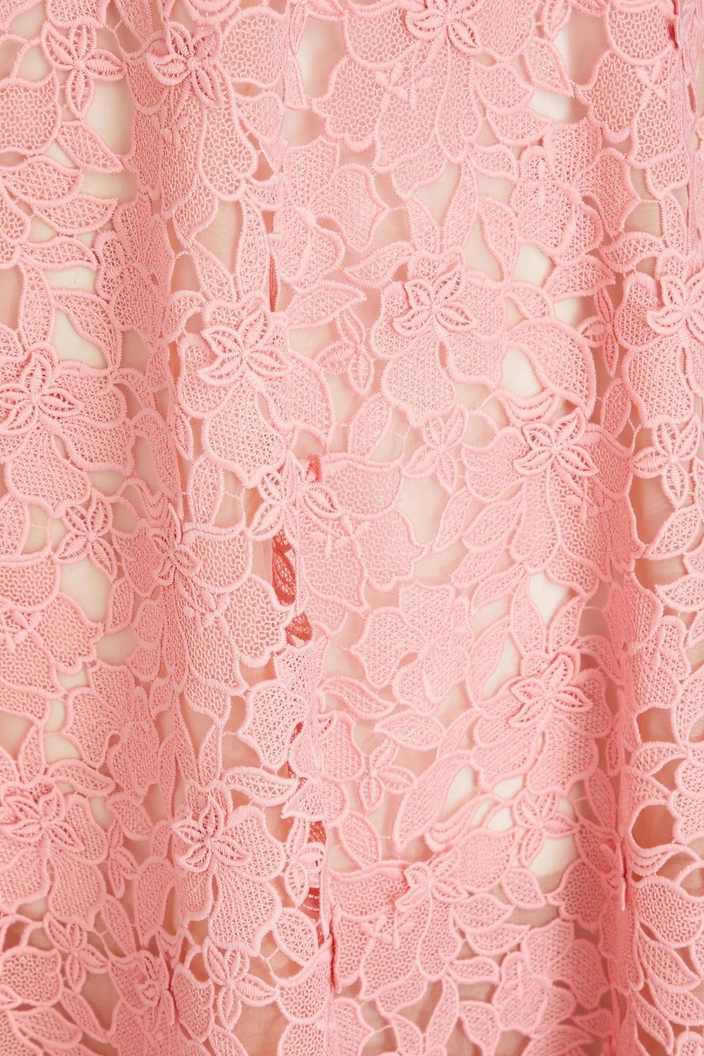 OSCAR DE LA RENTA 코튼 혼방 기퓌르 레이스 벨티드 미디 드레스
