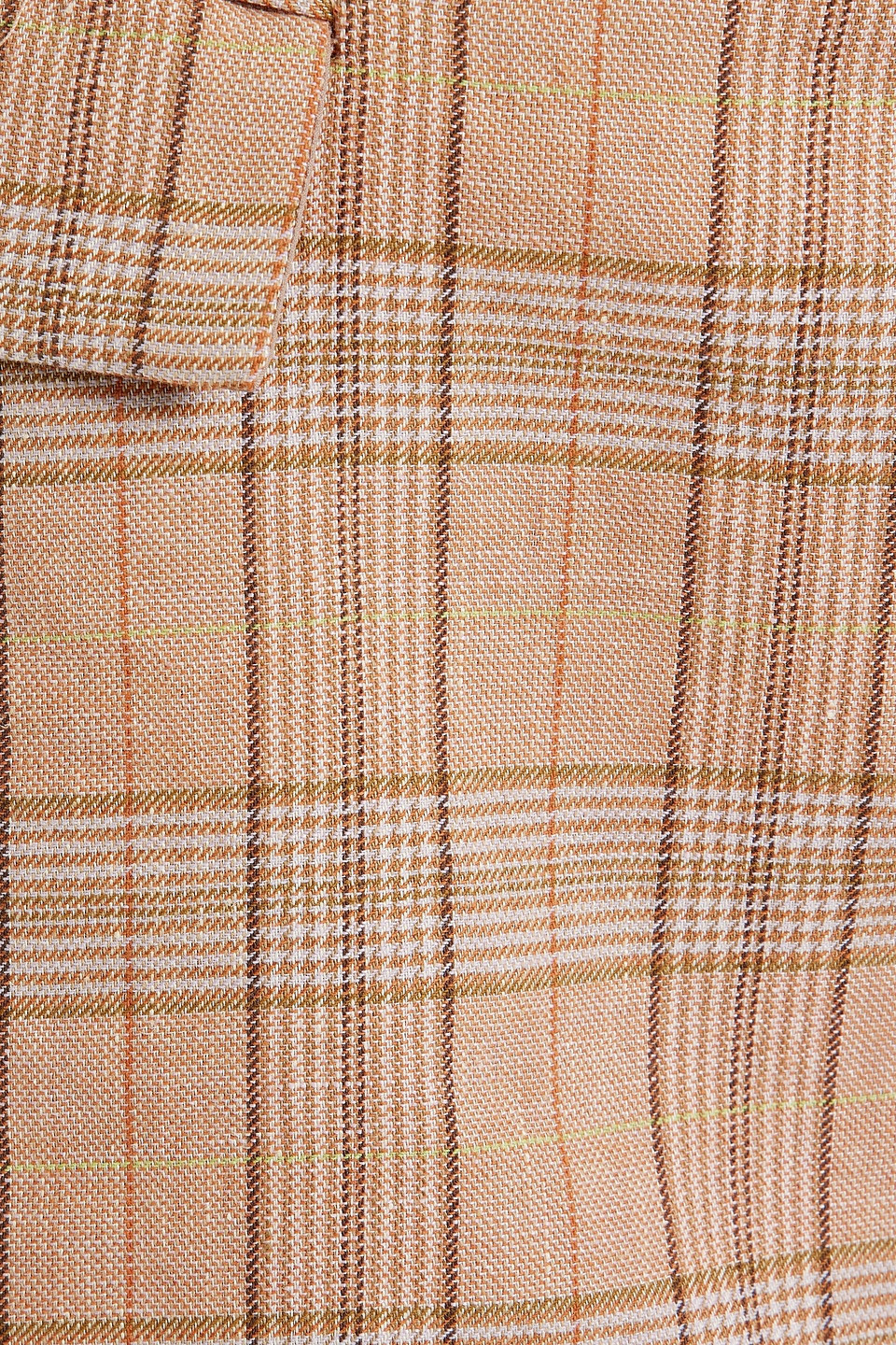 Derek Lam 10 Crosby Skirt-effect Checked Linen-blend Tweed Shorts In Light Brown
