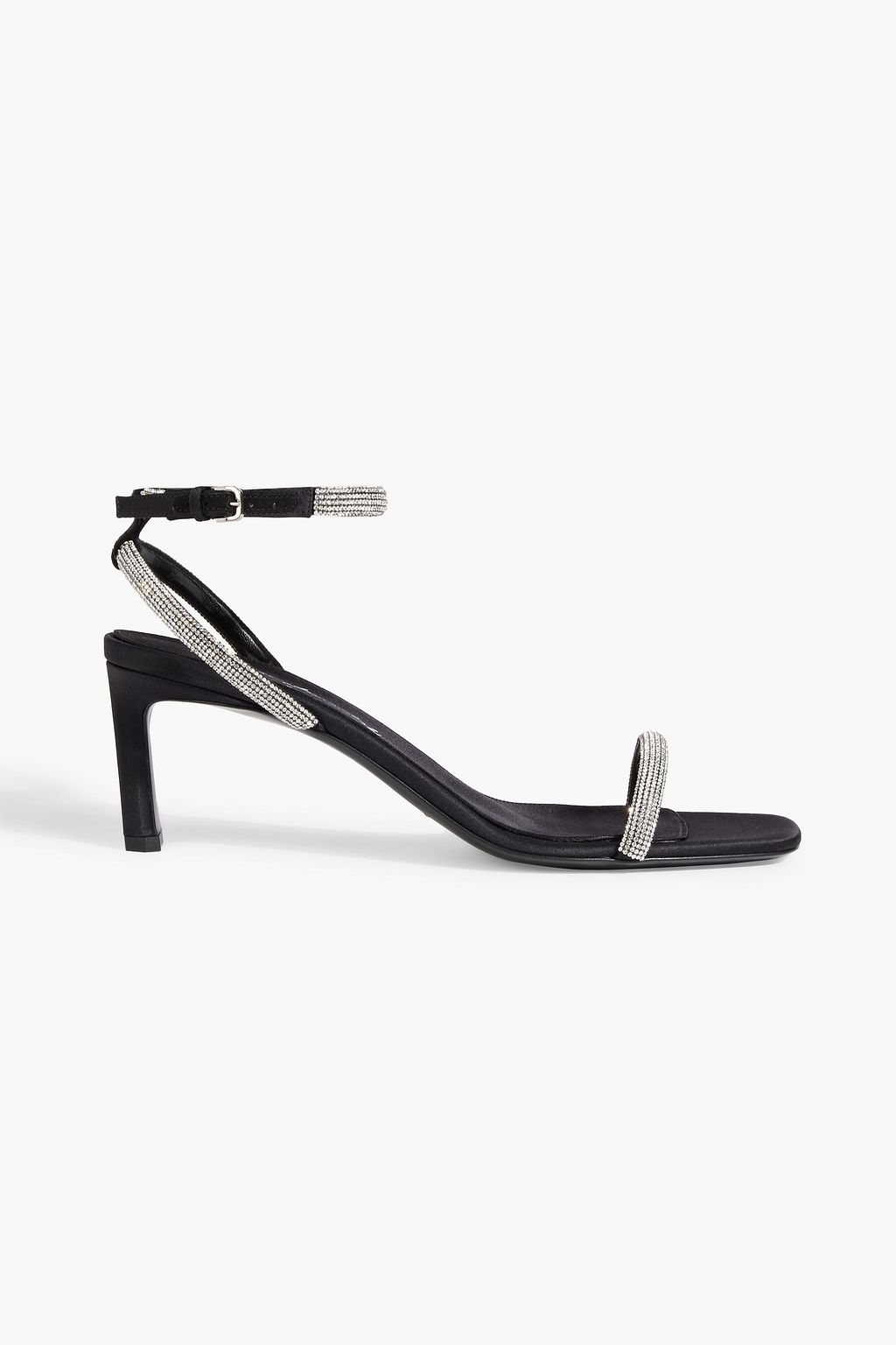 Crystal embellished leather sandals black EU 36.5