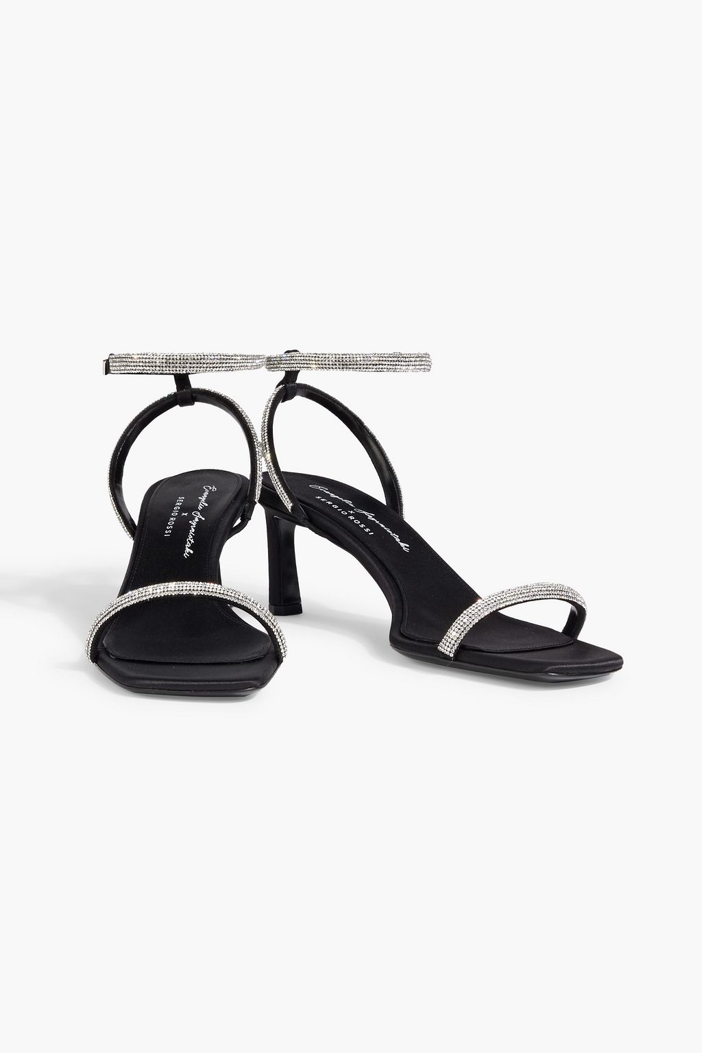EVANGELIE SMYRNIOTAKI X SERGIO ROSSI Crystal-embellished leather sandals