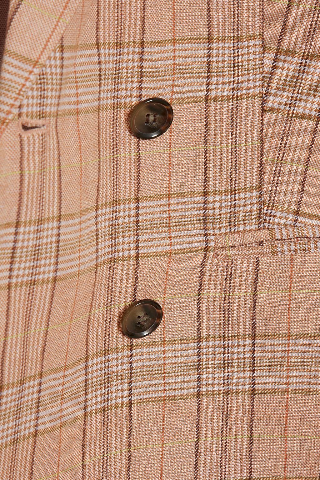 DEREK LAM 10 CROSBY Checked linen-blend tweed blazer