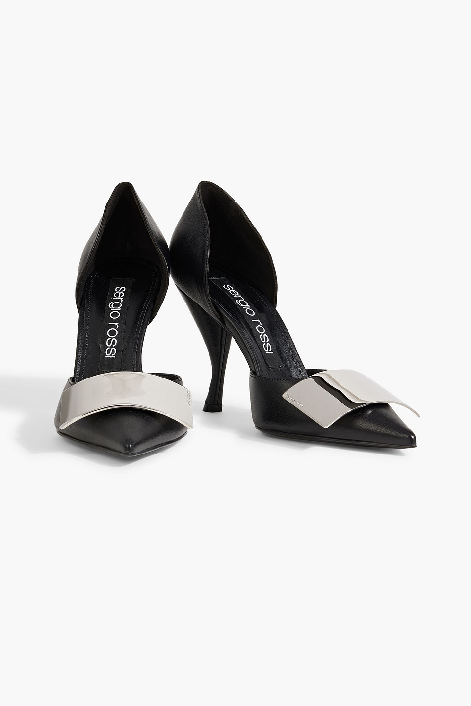 Shop Sergio Rossi Sr Miroir 90 Embellished Leather Pumps In Black