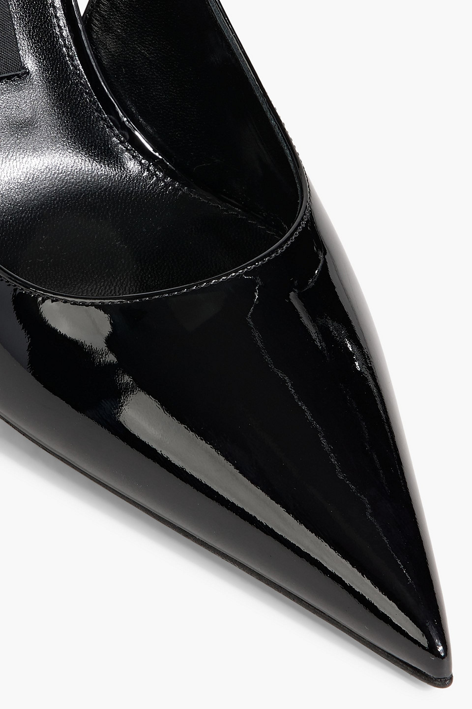 Sergio Rossi Sr Liya 95 Patent-leather Slingback Pumps In Black