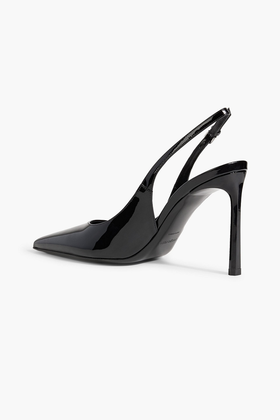 Sergio Rossi Sr Liya 95 Patent-leather Slingback Pumps In Black