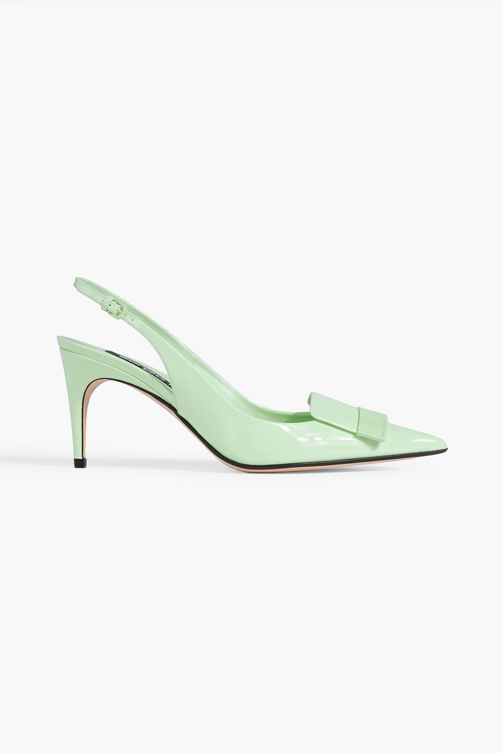 SERGIO ROSSI sr1 75 embellished patent leather slingback pumps