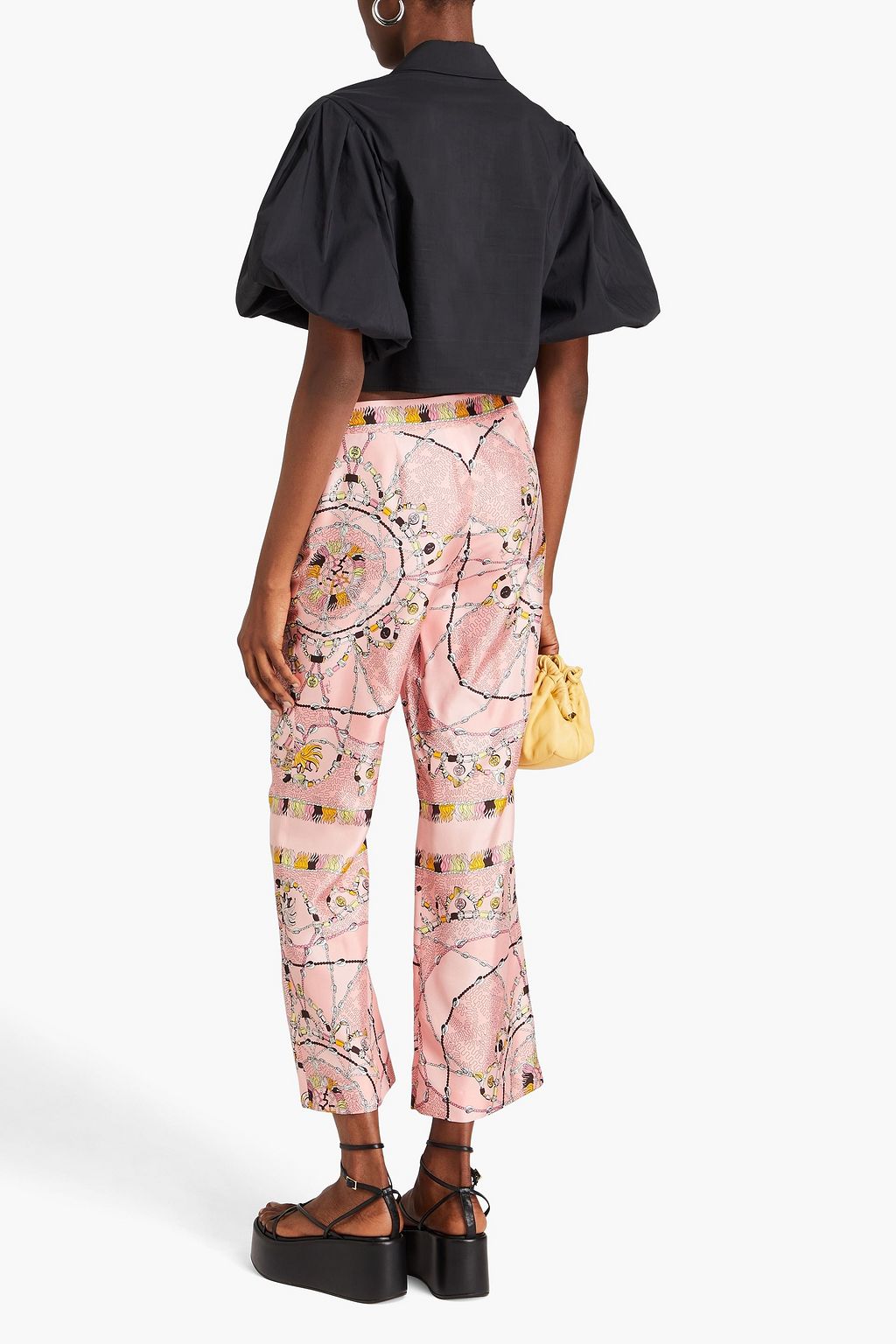 PUCCI Printed silk-twill kick-flare pants