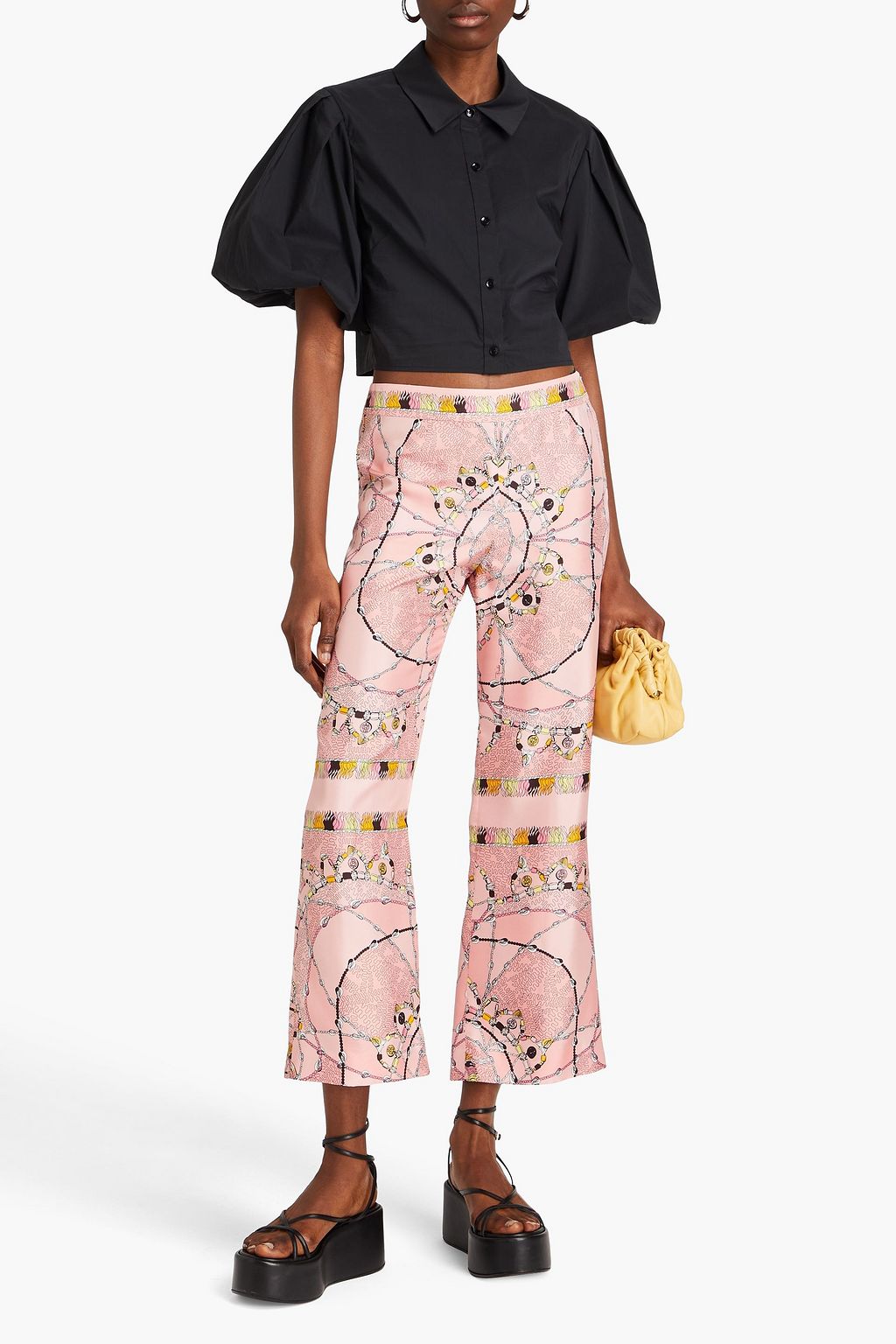 PUCCI Printed silk-twill kick-flare pants