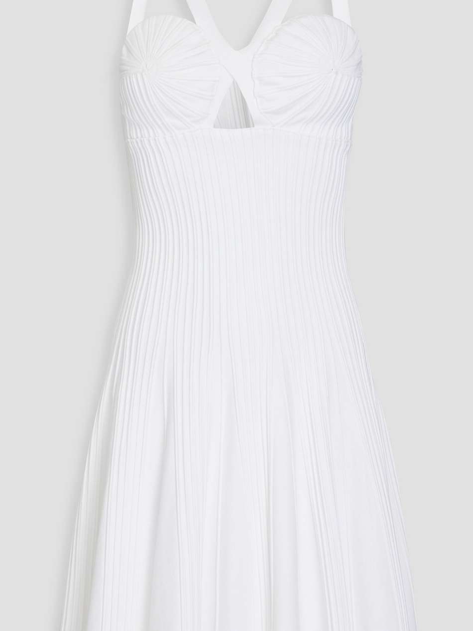 cutout ribbed-knit mini dress