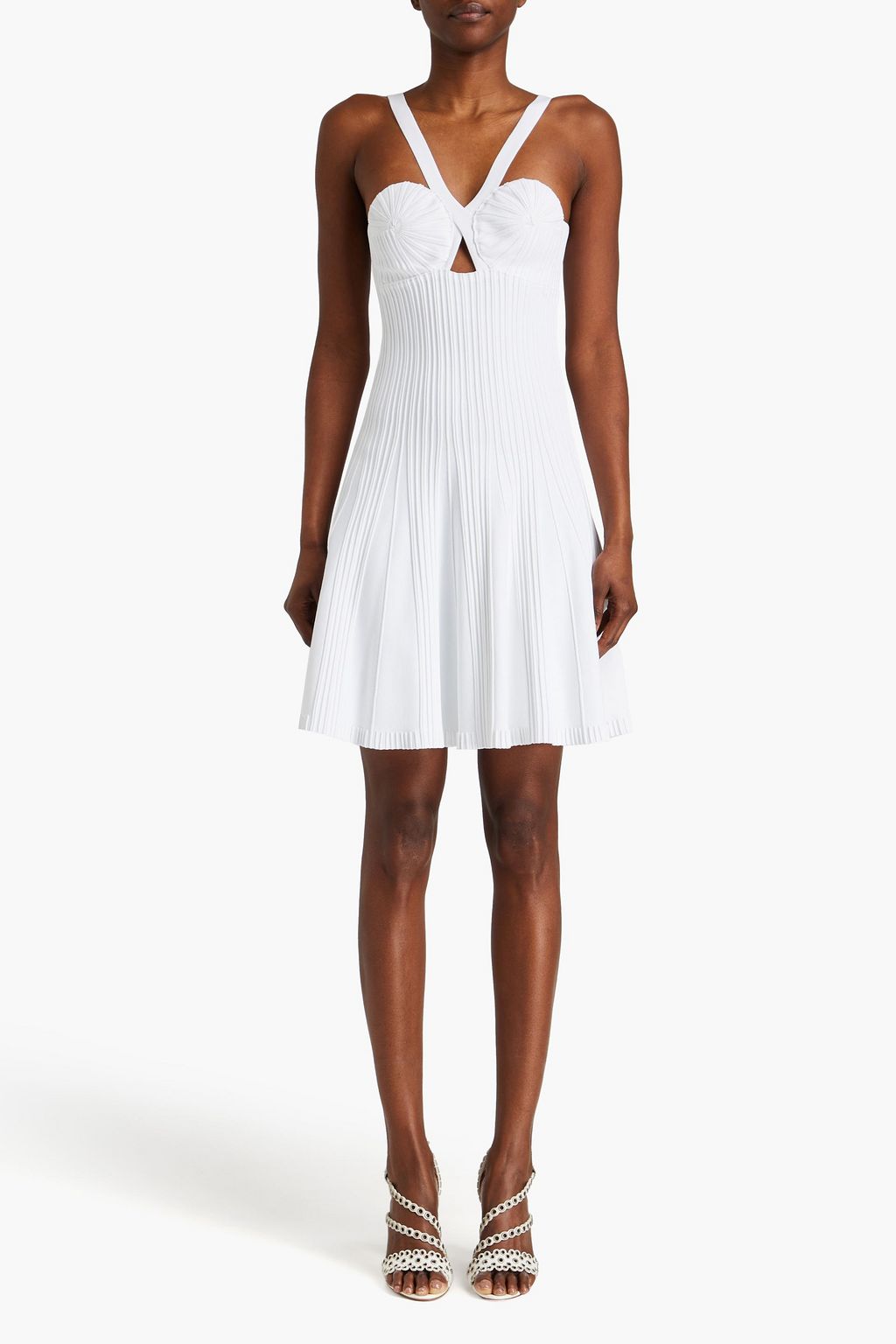 ALAÏA Cutout ribbed-knit mini dress