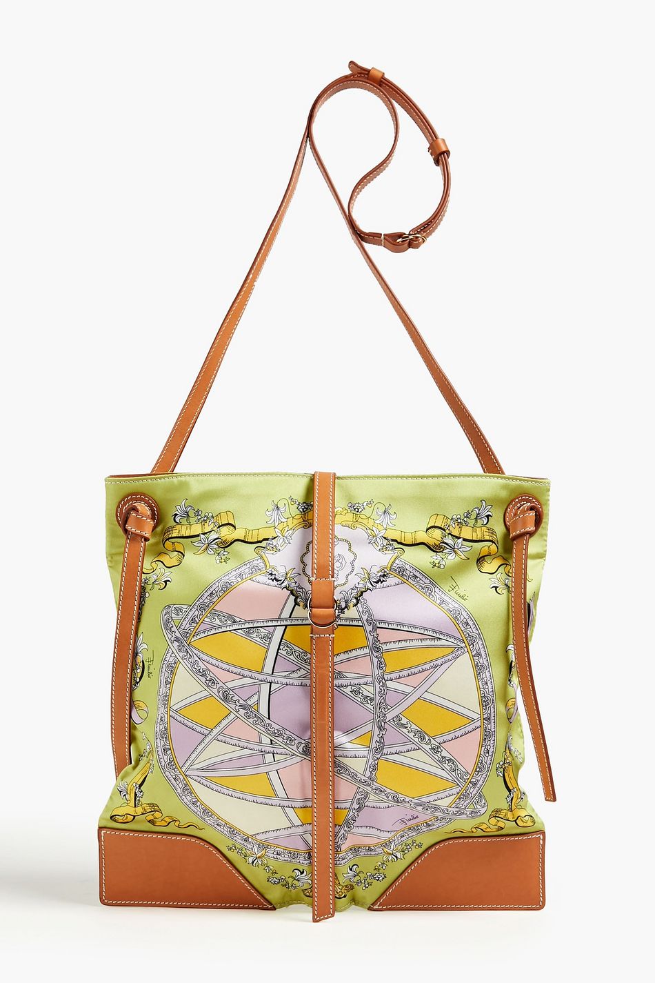 PUCCI Leathertrimmed printed satintwill shoulder bag THE