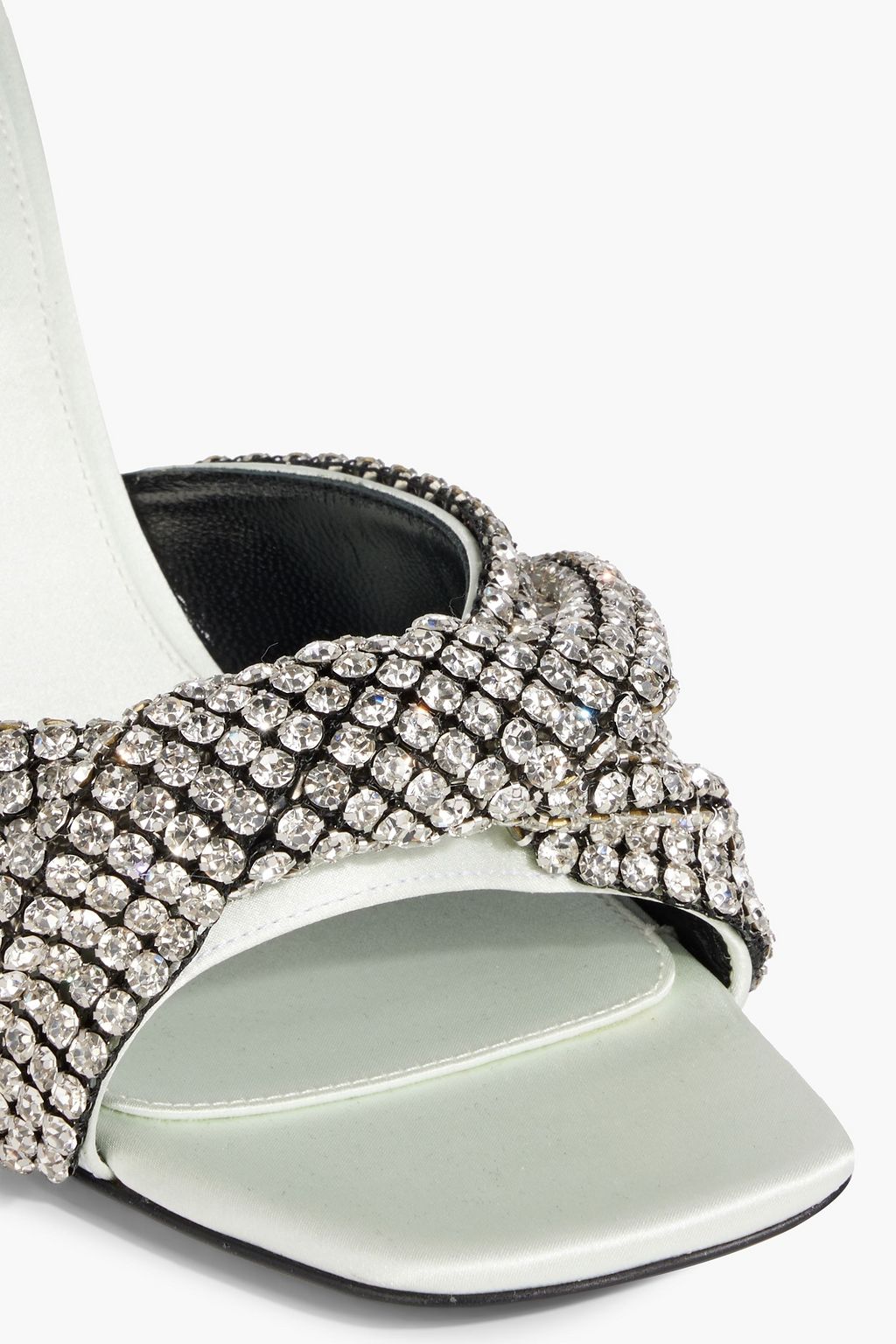 EVANGELIE SMYRNIOTAKI X SERGIO ROSSI sr Tyra 95 crystal-embellished satin mules