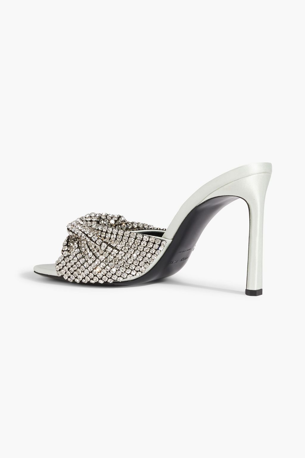 EVANGELIE SMYRNIOTAKI X SERGIO ROSSI sr Tyra 95 crystal-embellished satin mules