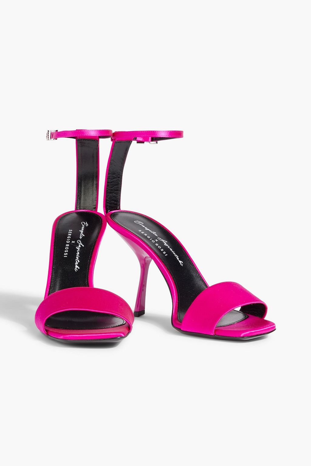 EVANGELIE SMYRNIOTAKI X SERGIO ROSSI Crystal-embellished satin sandals