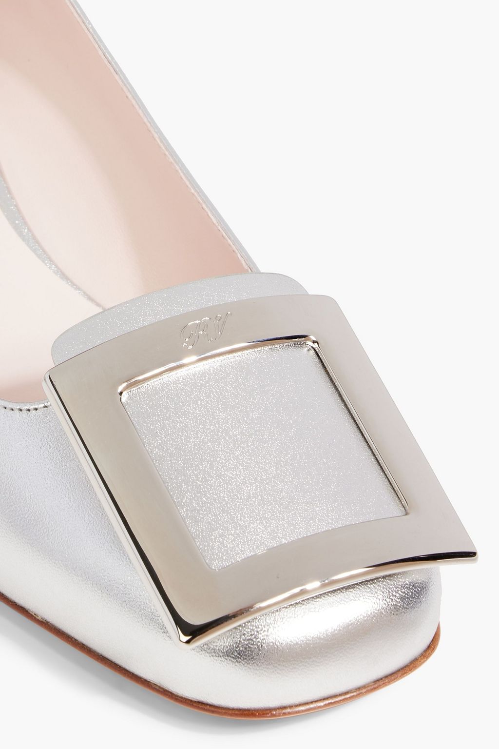 ROGER VIVIER 버클 장식 메탈릭 가죽 펌프스