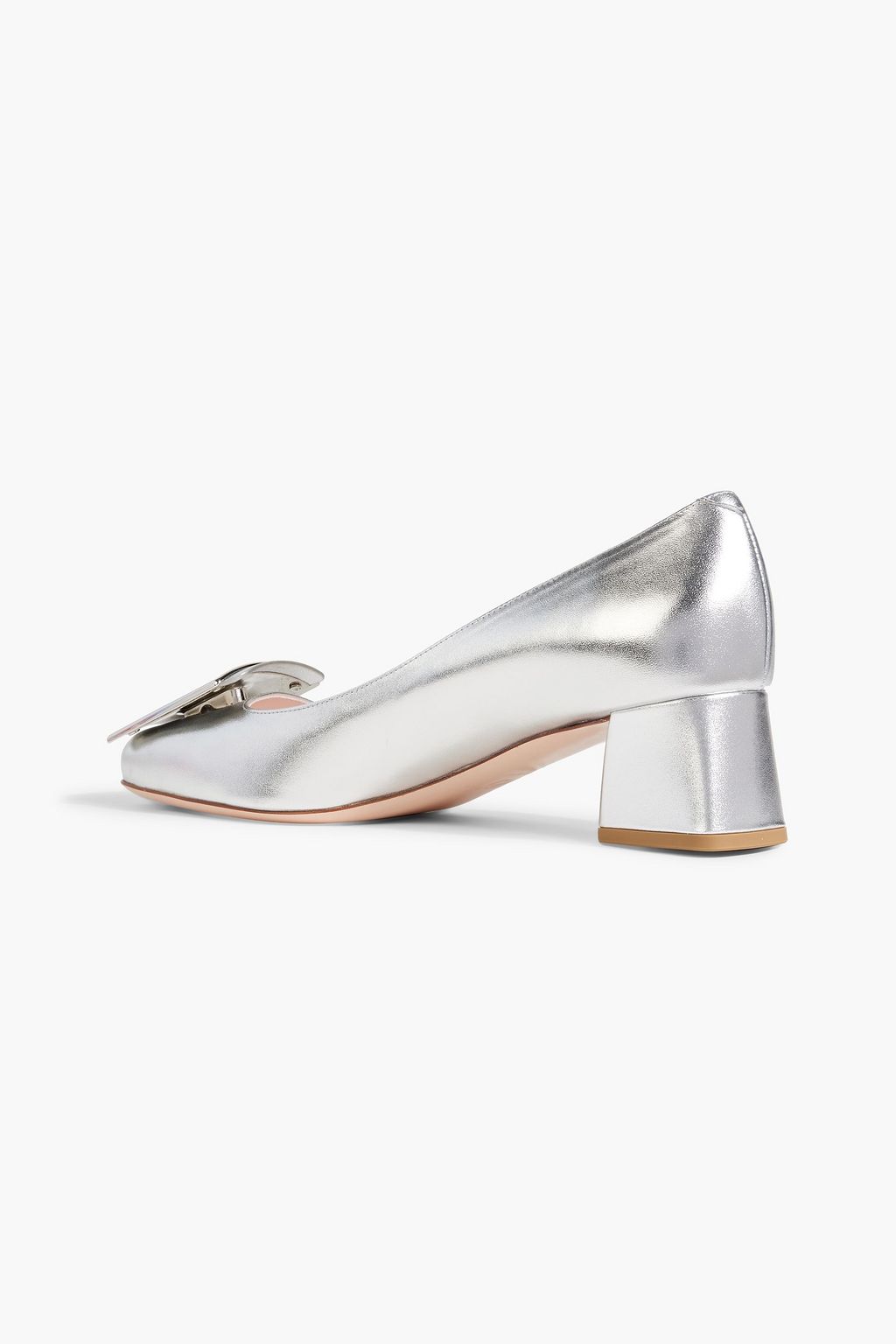 ROGER VIVIER 버클 장식 메탈릭 가죽 펌프스