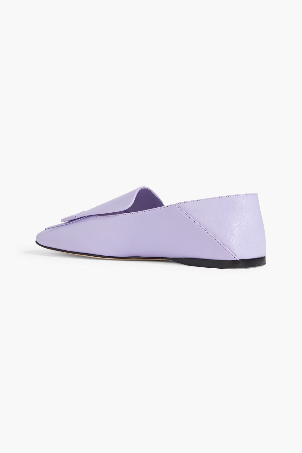 Shop Sergio Rossi Sr1 Leather Collapsible-heel Loafers In Lilac