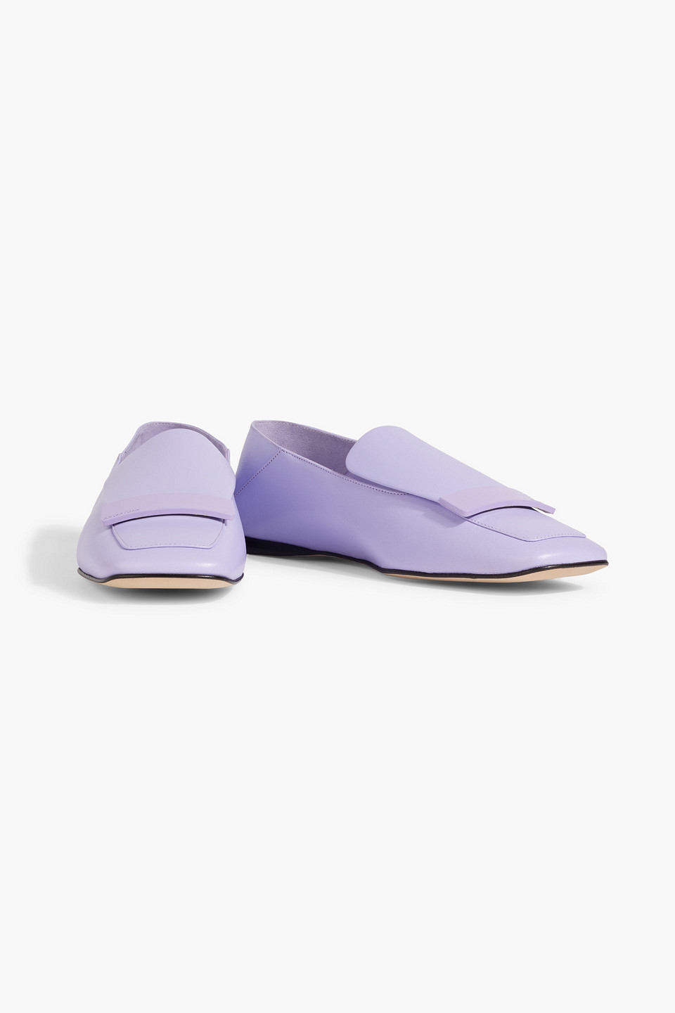 Sergio Rossi Sr1 Leather Collapsible-heel Loafers In Lilac