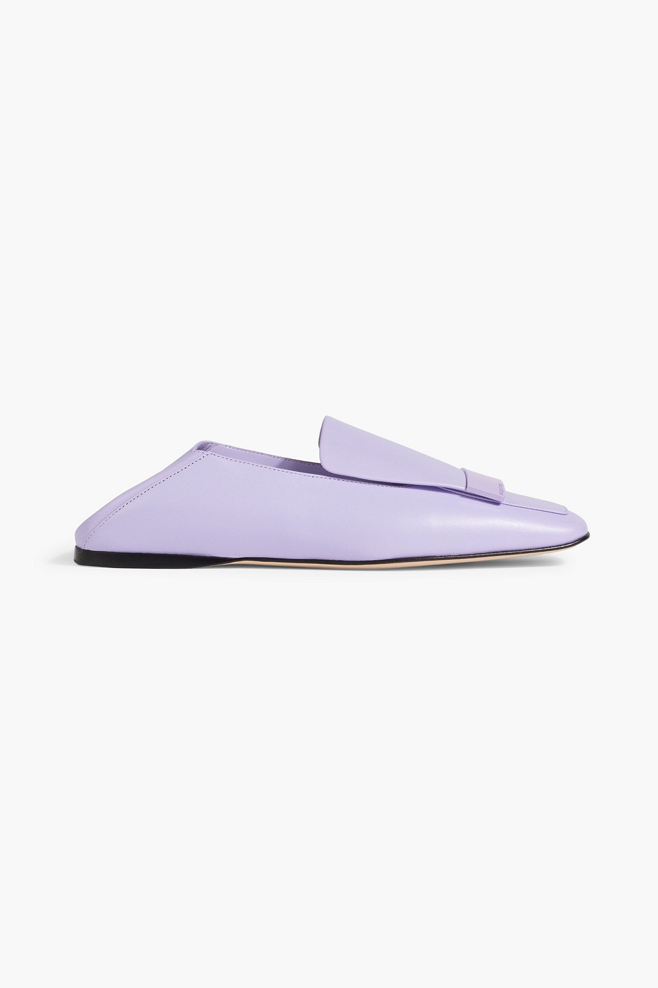 Shop Sergio Rossi Sr1 Leather Collapsible-heel Loafers In Lilac