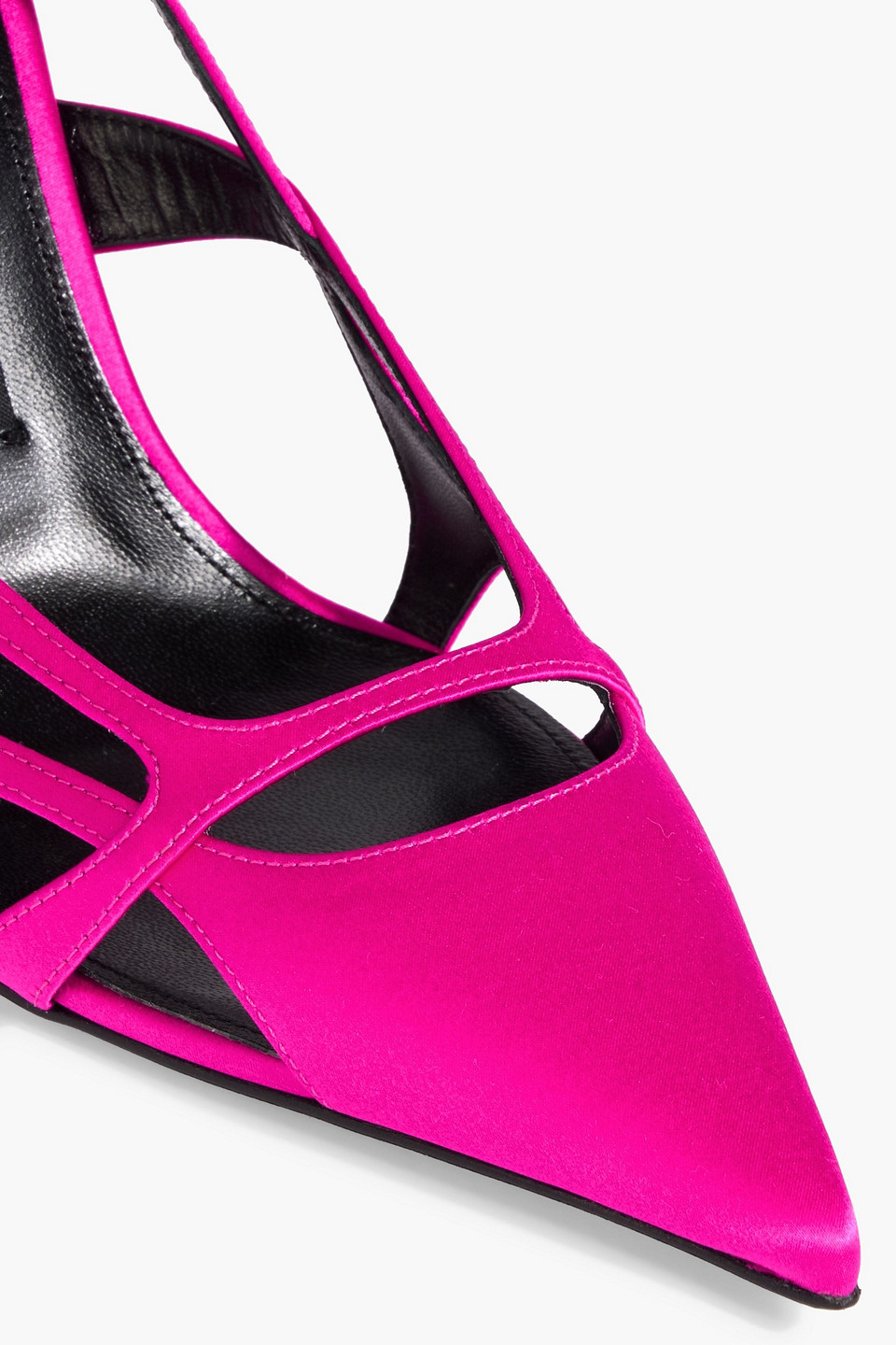 Shop Sergio Rossi Cutout Satin Pumps In Bright Pink