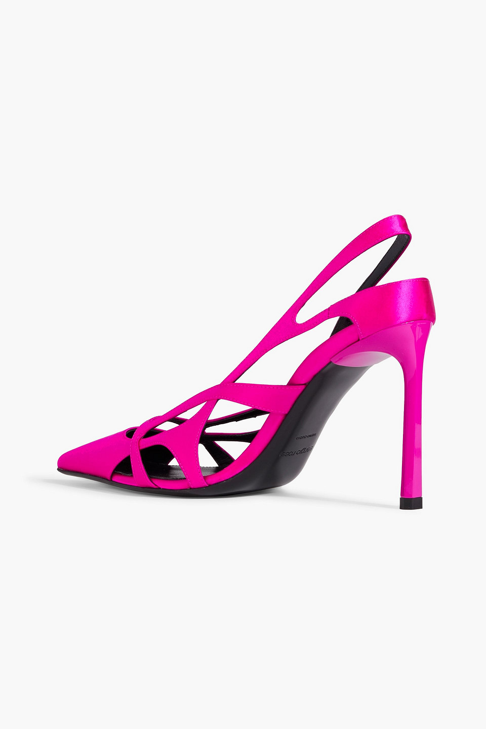 Shop Sergio Rossi Cutout Satin Pumps In Bright Pink