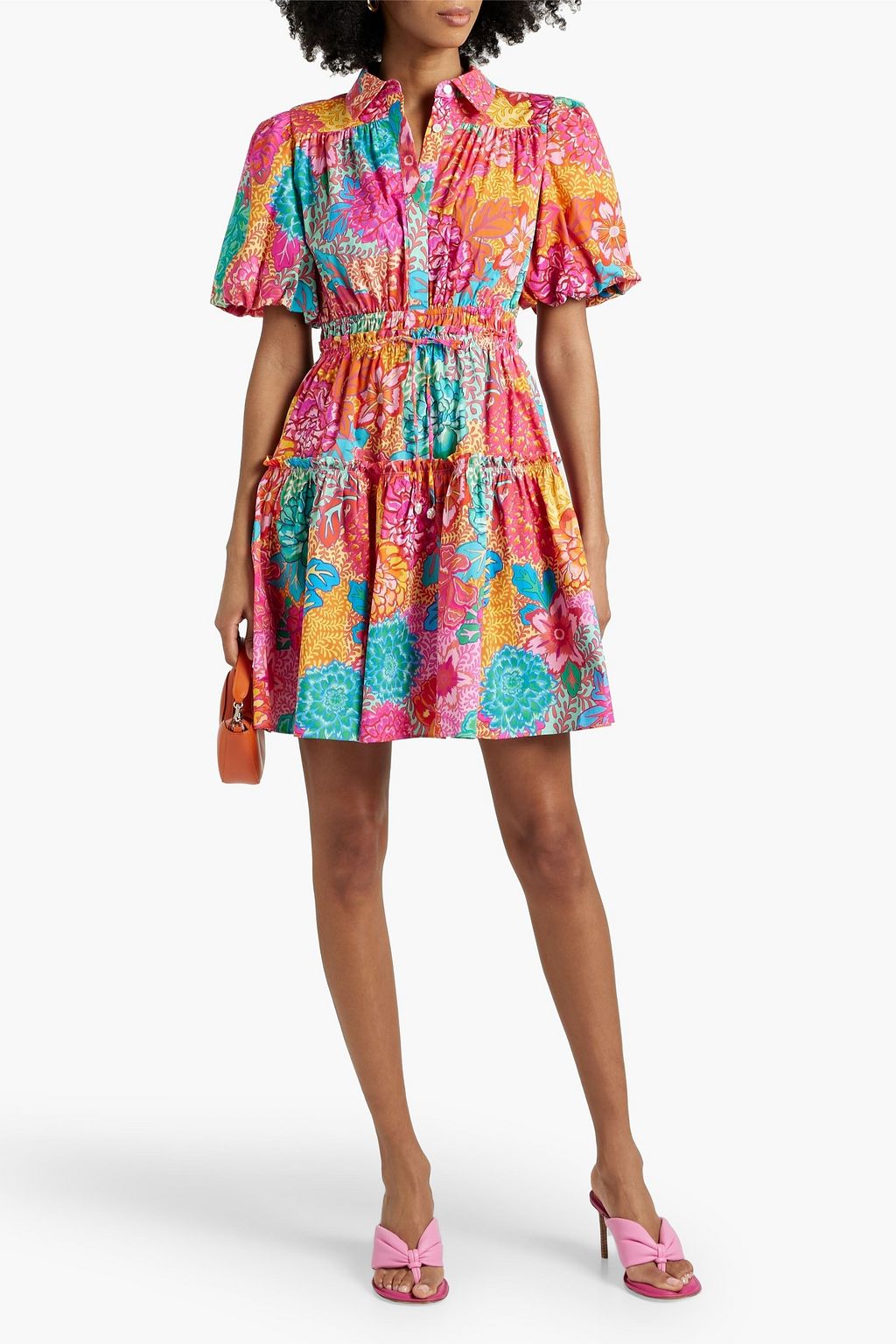 DEREK LAM 10 CROSBY Doha printed cotton-blend poplin mini shirt dress