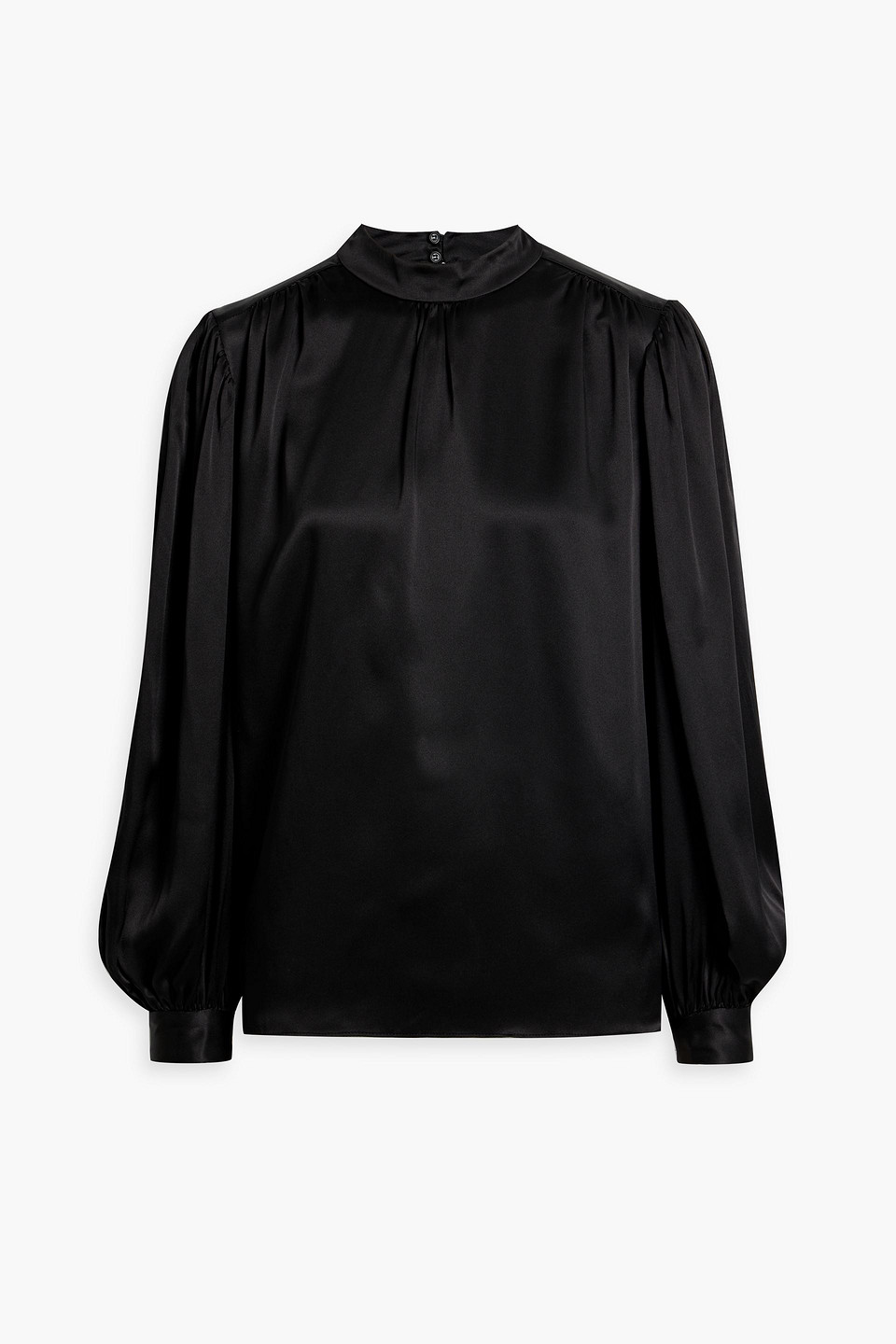 Frame Silk-satin Blouse In Black