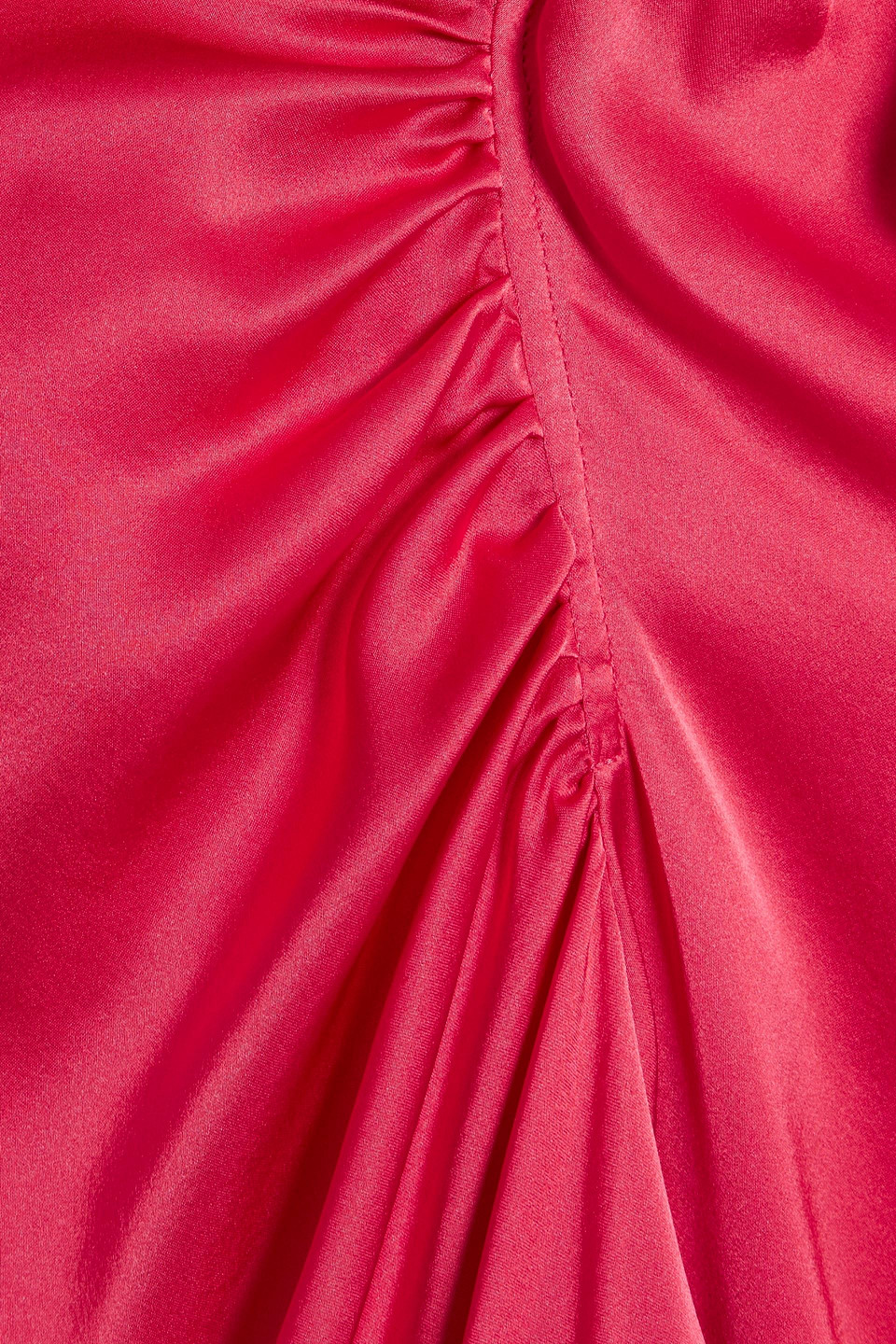 Frame Gillian Ruched Silk-satin Top In Bubblegum