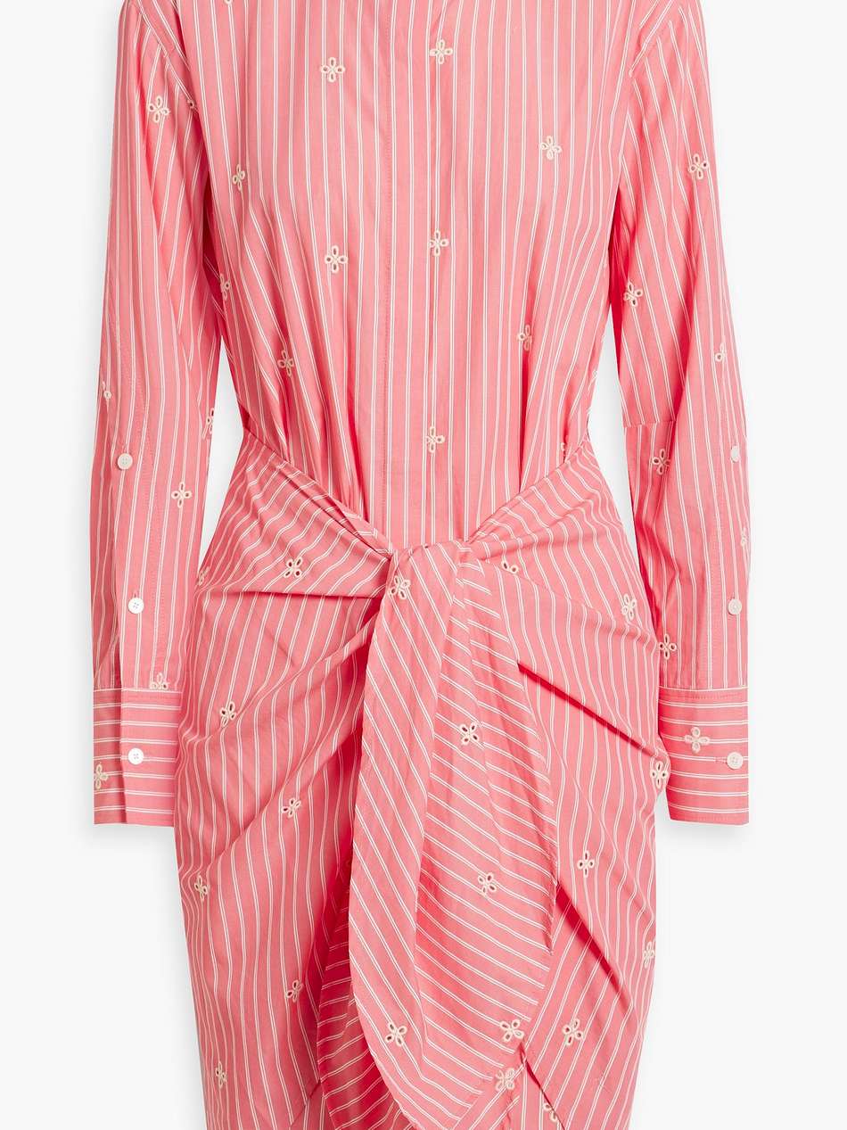 charlotte striped broderie anglaise cotton mini shirt dress