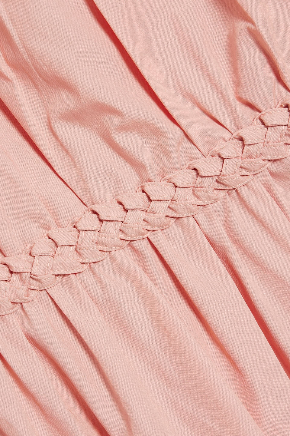 Derek Lam 10 Crosby Ada Ruffled Cotton-poplin Mini Dress In Blush