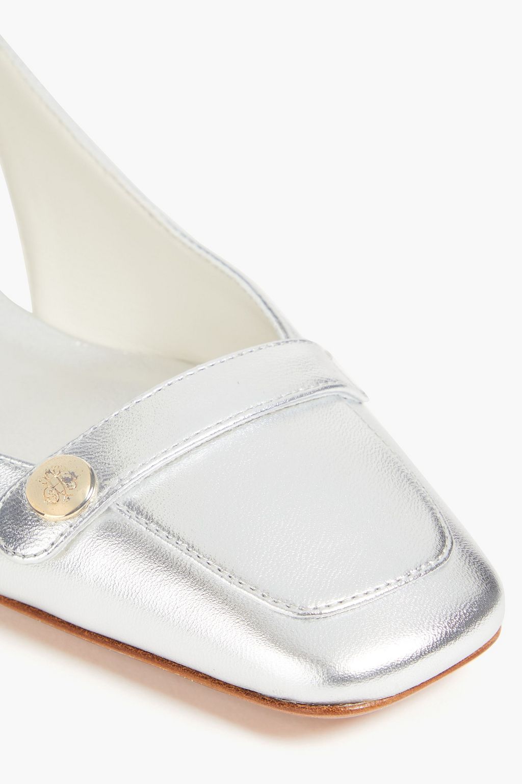 PUCCI Metallic leather slingback pumps
