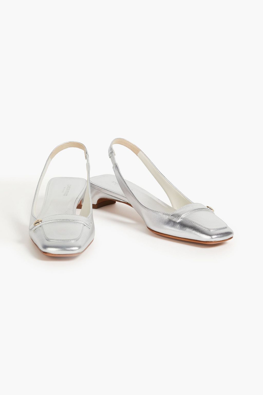 PUCCI Metallic leather slingback pumps
