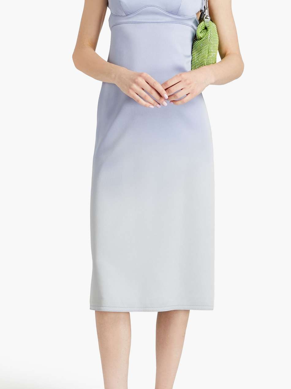 cutout dégradé satin-crepe midi dress