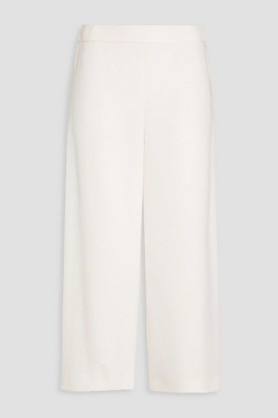 Pucci Cropped Silk-crepe Wide-leg Pants In Ivory