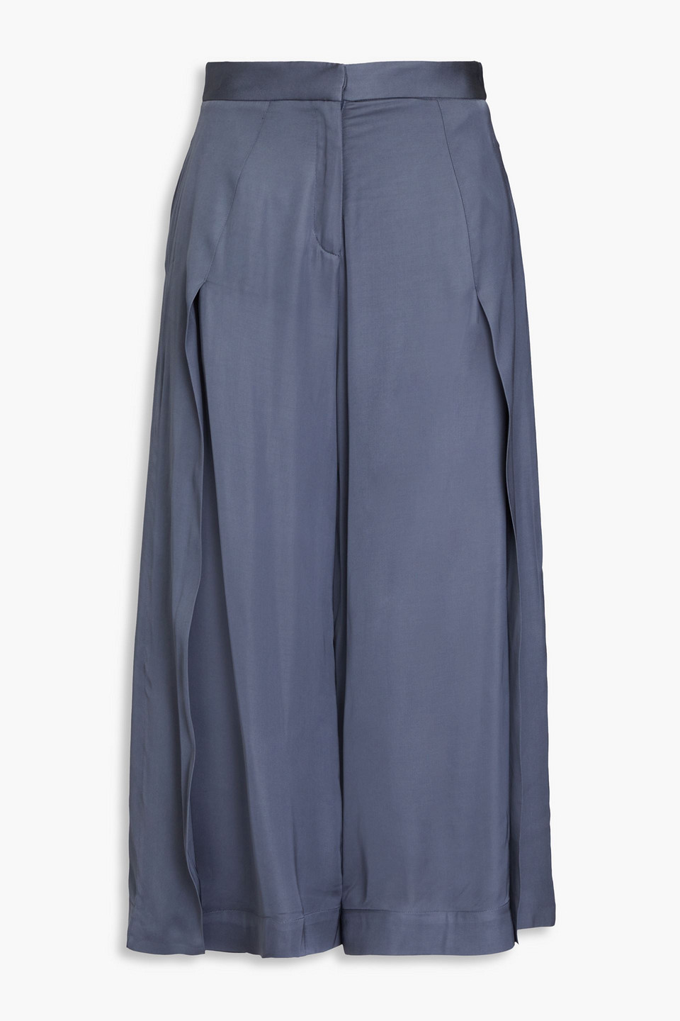 Pleated satin culottes