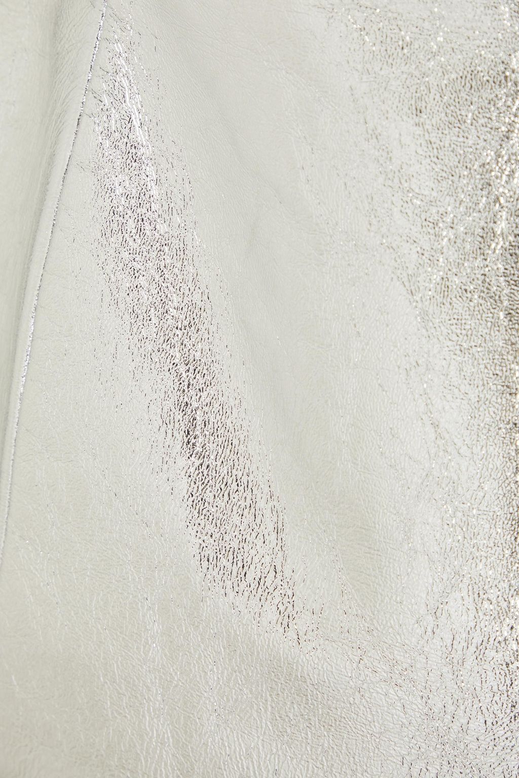 KHAITE Blanche trägerloses Bustier-Oberteil aus Metallic-Leder in Knitteroptik