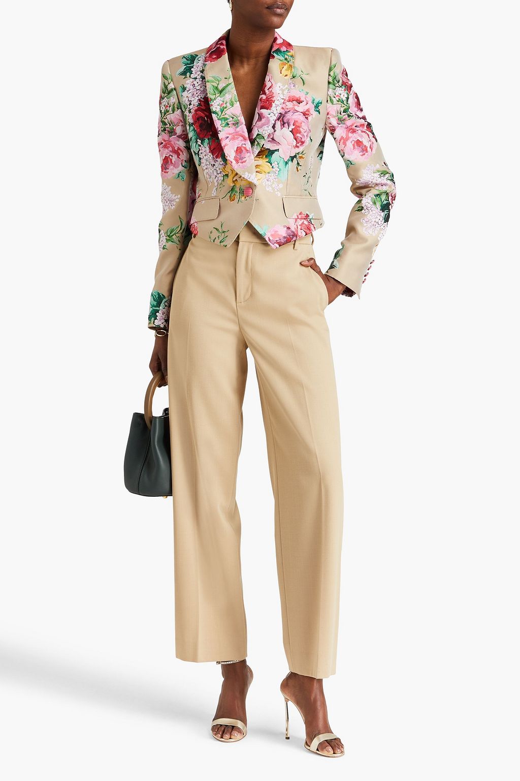DOLCE&GABBANA 플로럴 자카드 크롭 블레이저
