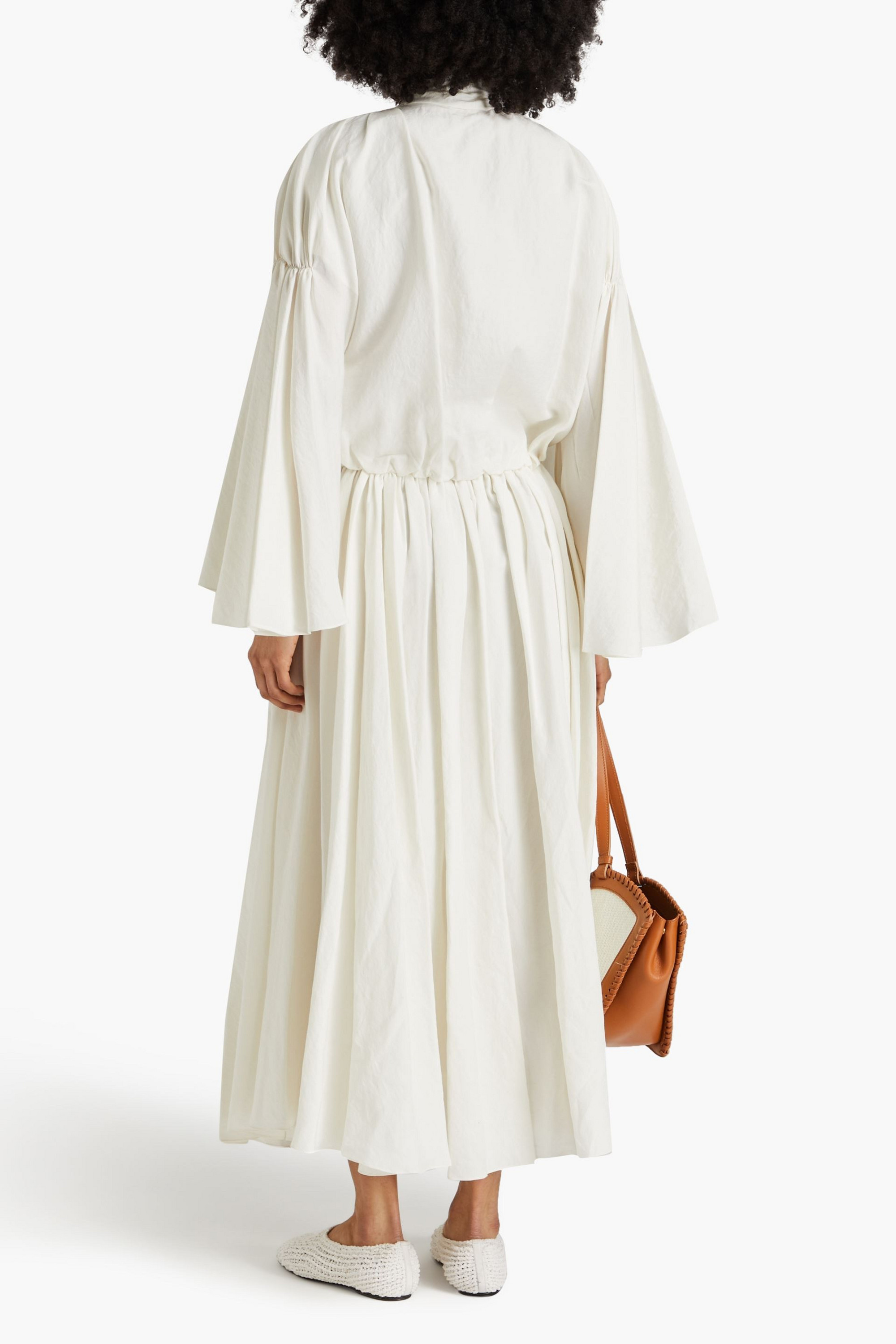 KHAITE Leif gathered twill maxi dress thumbnail