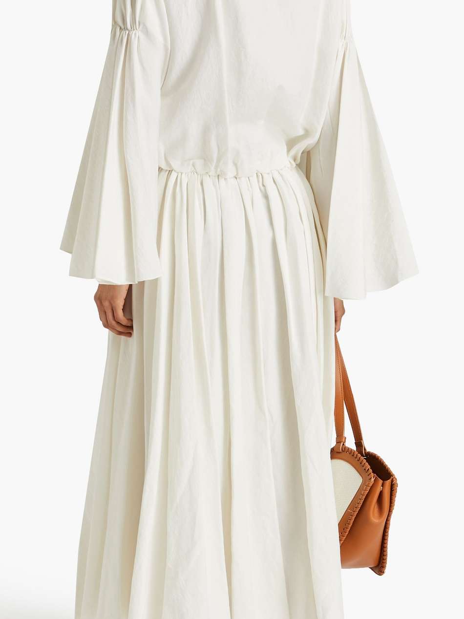 leif gathered twill maxi dress